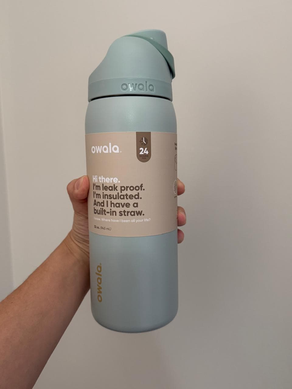 Garrafa Owala Freesip Térmica 945ml - Verde-água — foto 3