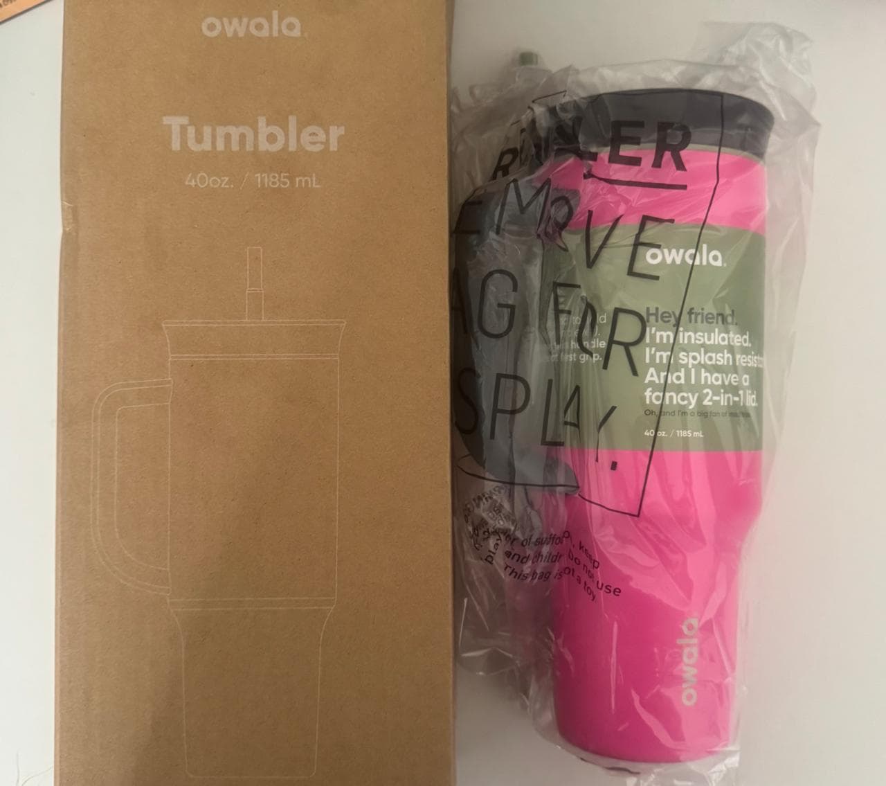 Copo Owala Tumbler Stainless Steel 1185ml — foto 2